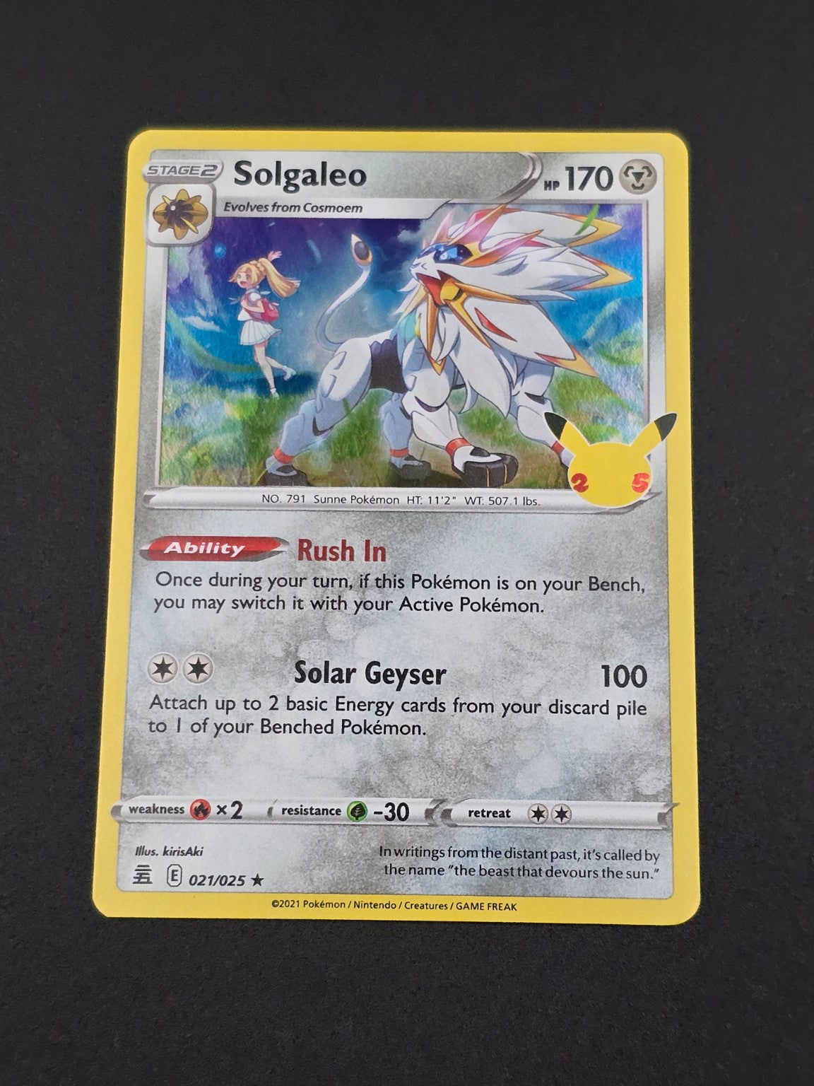 Solgaleo #021/025 Celebrations 25th β FRONT