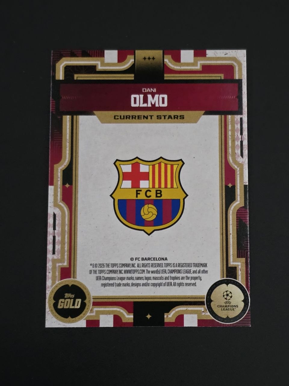 Topps 2025-26 UEFA Club Competitions Dani Olmo Current Stars / 🇬🇧