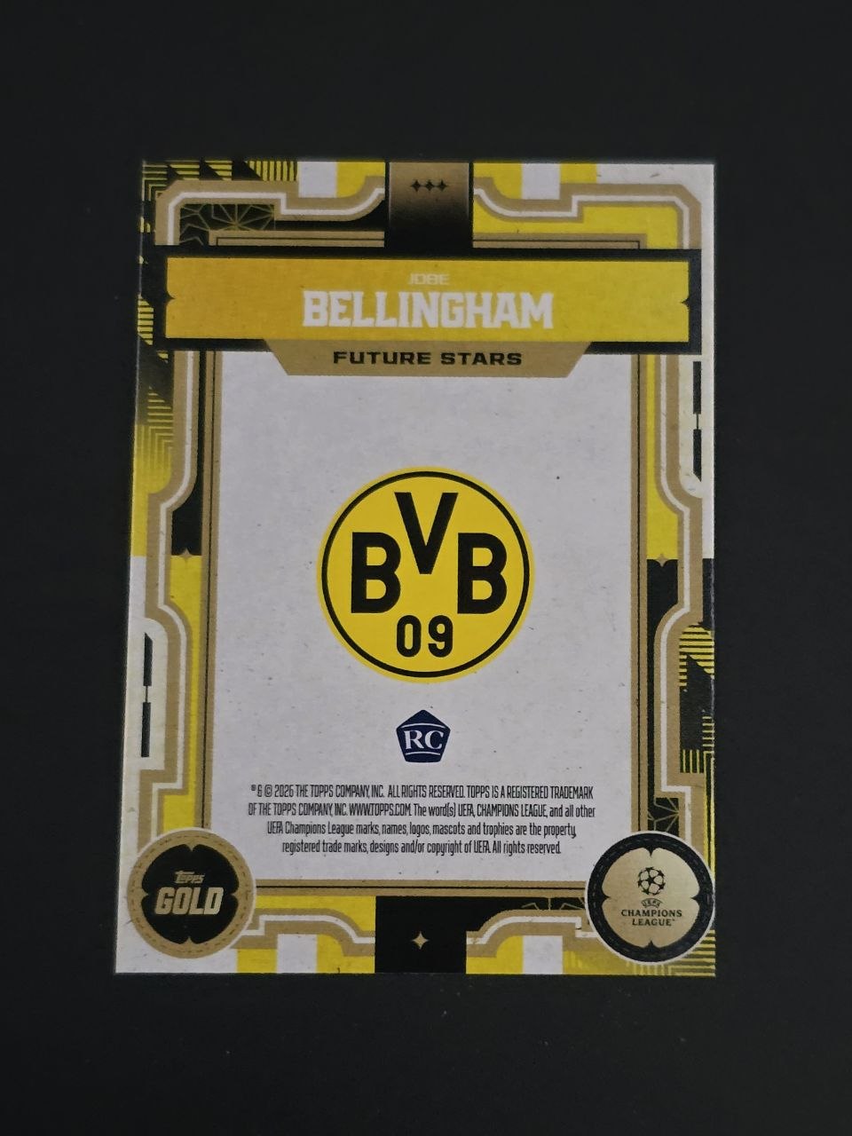 Topps 2025-26 UEFA Club Competitions Jobe Bellingham Future Stars RC / 🇬🇧