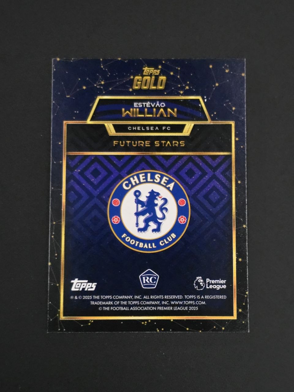 Topps 2025-26 Premier League Estêvão Willian Future Stars Gold RC / 🇬🇧