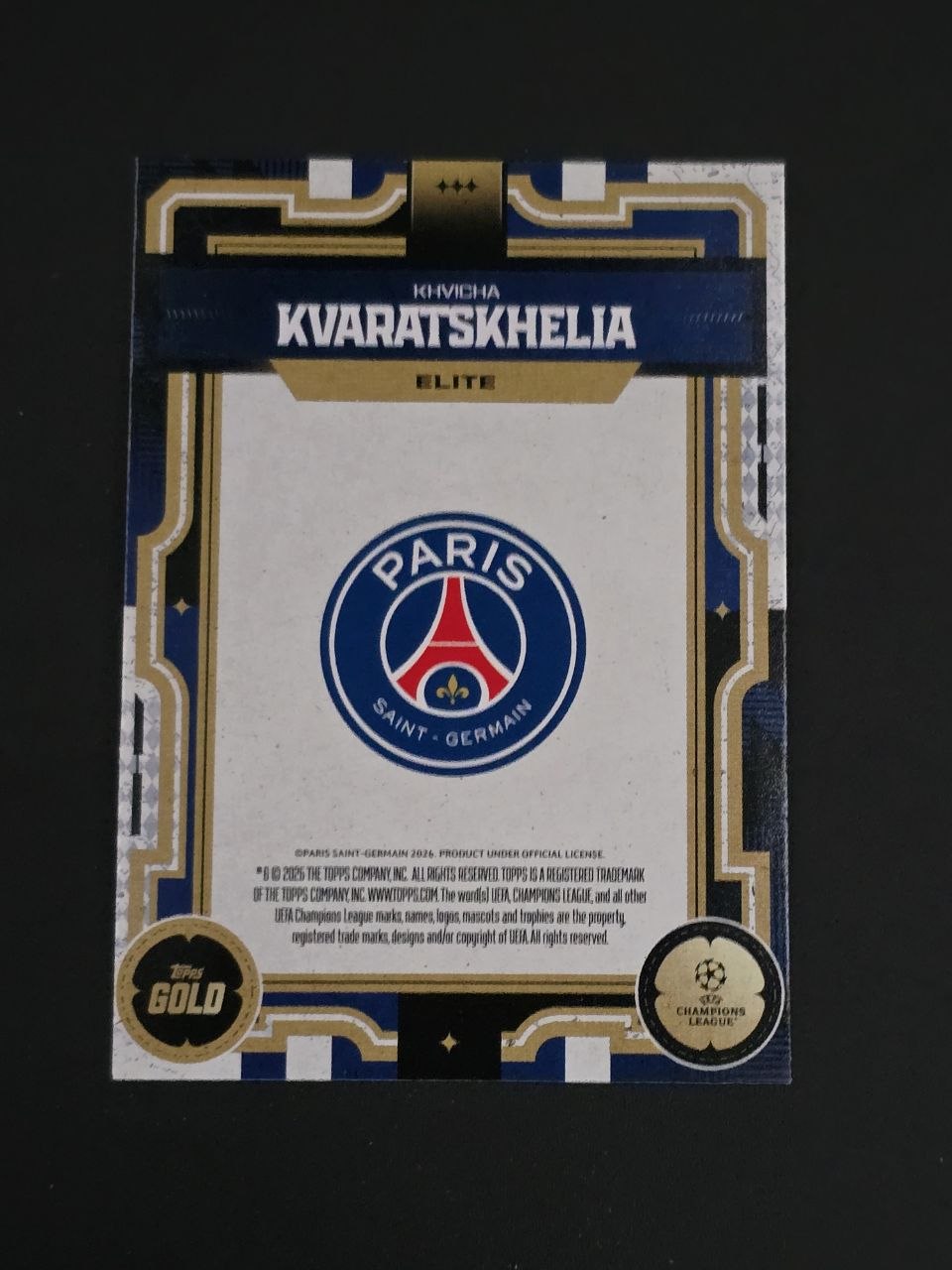 Topps 2025-26 UEFA Club Competitions Khvicha Kvaratskhelia Elite / 🇬🇧