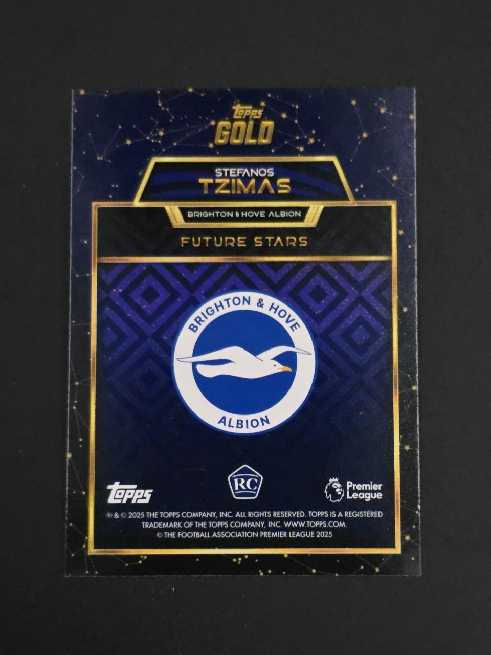 Topps 2025-26 Premier League Stefanos Tzimas Future Stars Gold RC / 🇬🇧