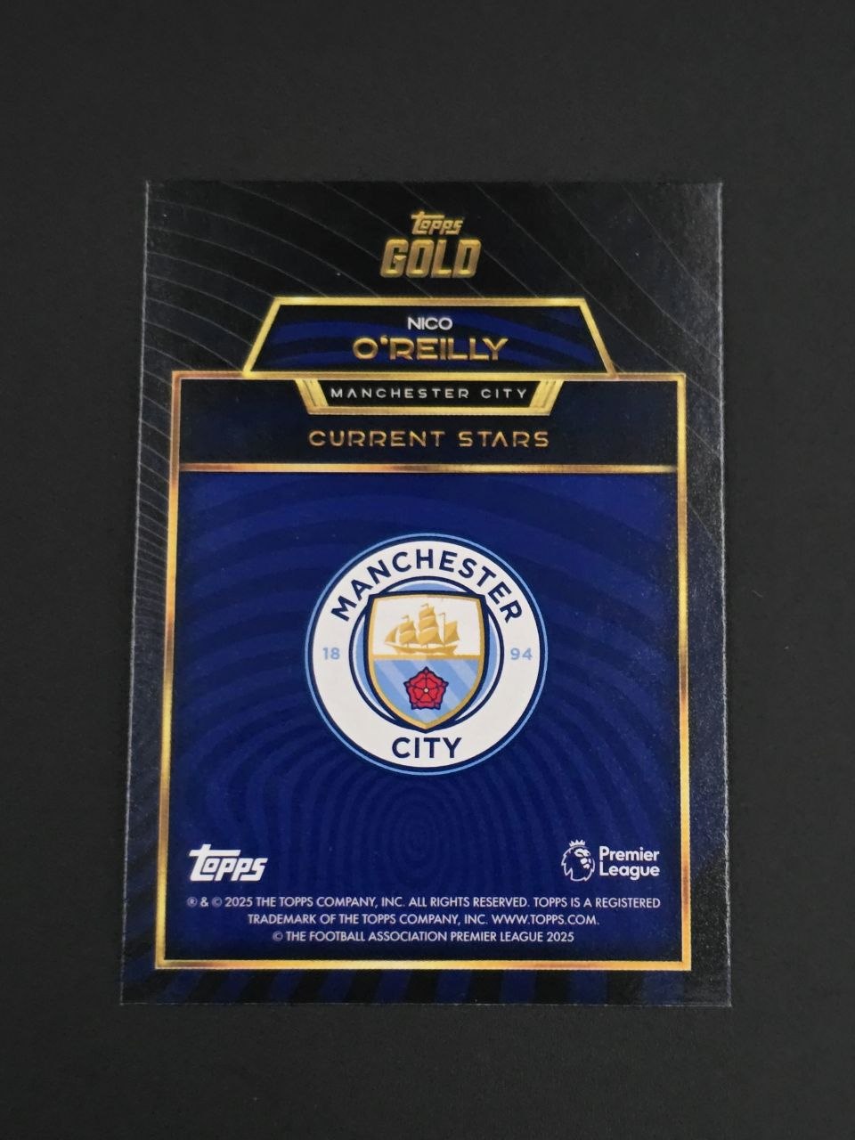 Topps 2025-26 Premier League Nico O'Reilly Current Stars Gold / 🇬🇧