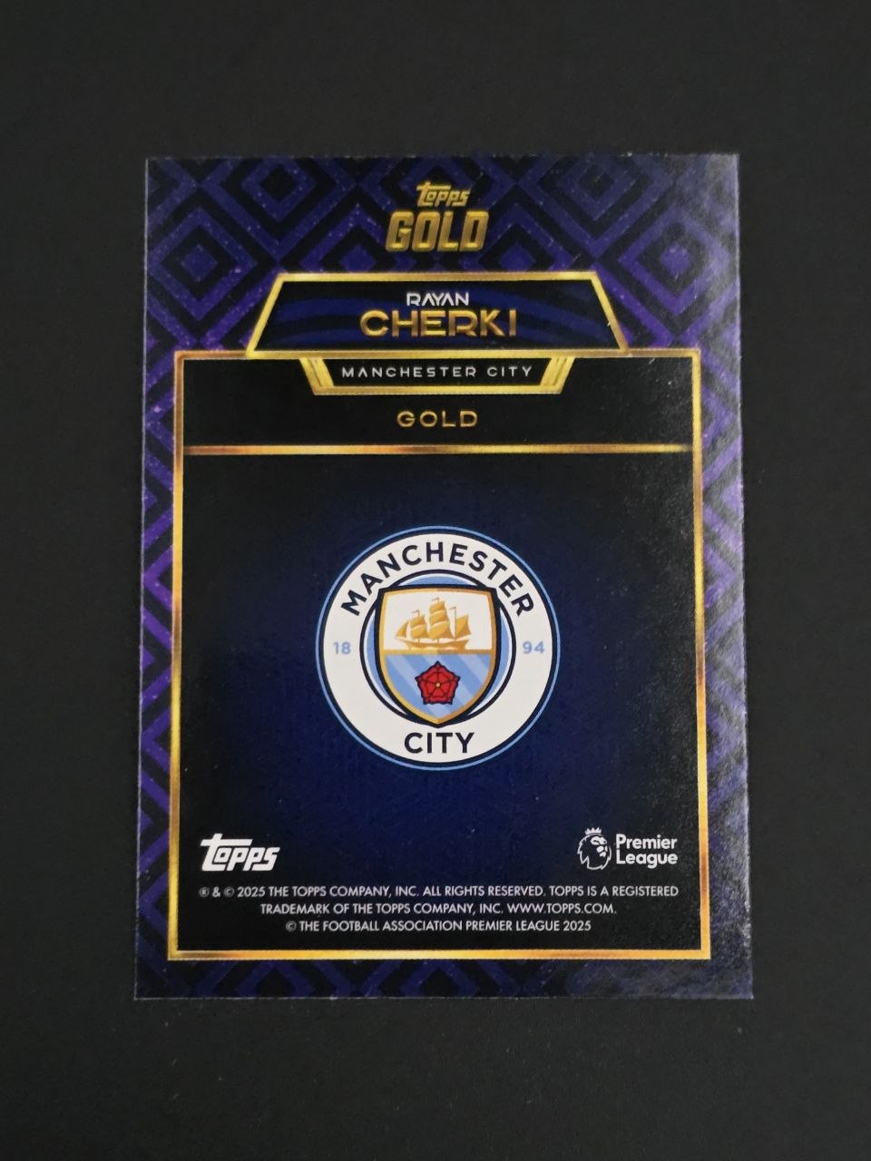 Topps 2025-26 Premier League Rayan Cherki Gold / 🇬🇧