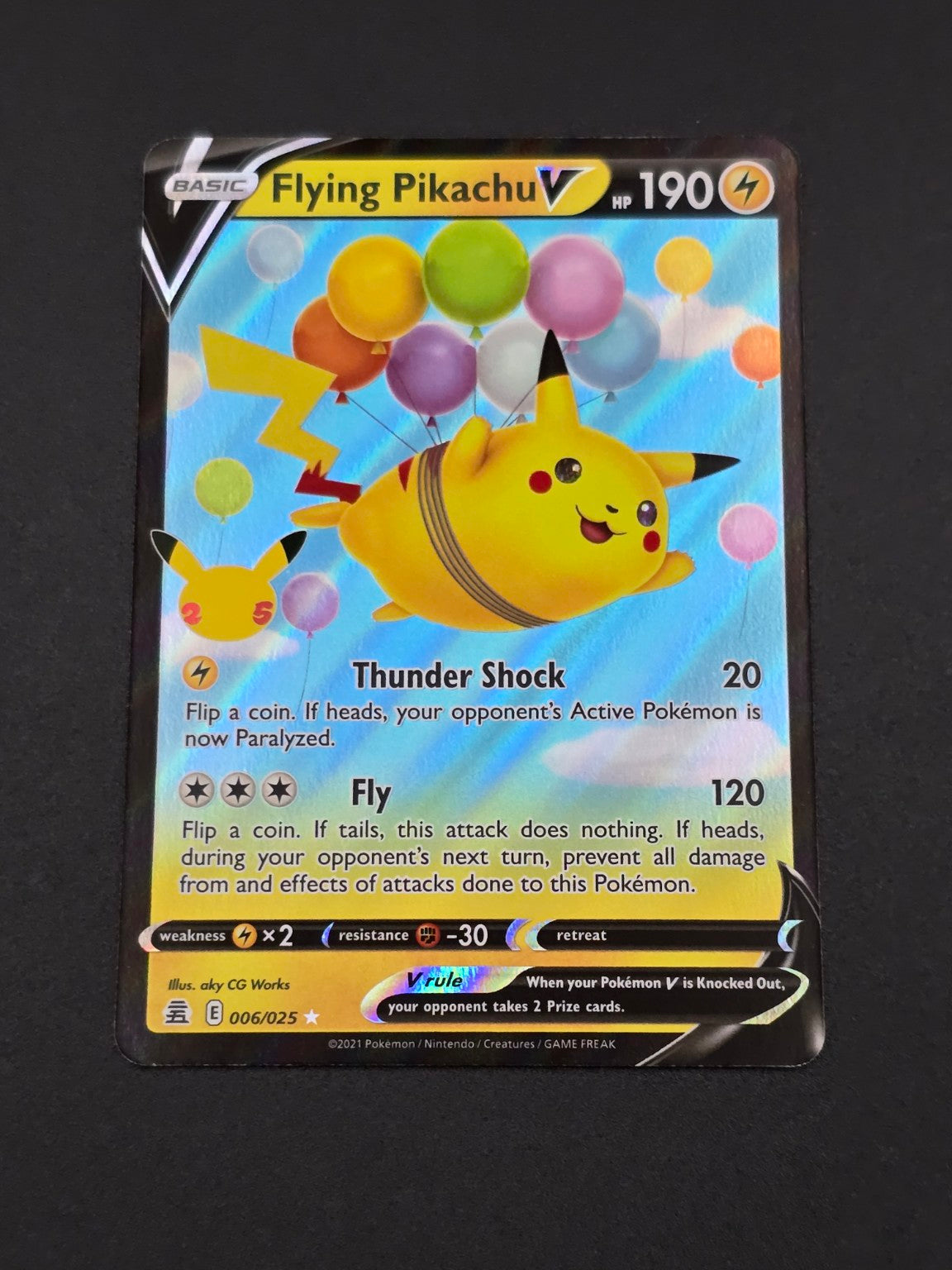 Flying Pikachu V #006/025 Celebrations 25th — FRONT