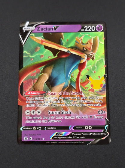 Zacian V #016/025 Celebrations 25th — FRONT