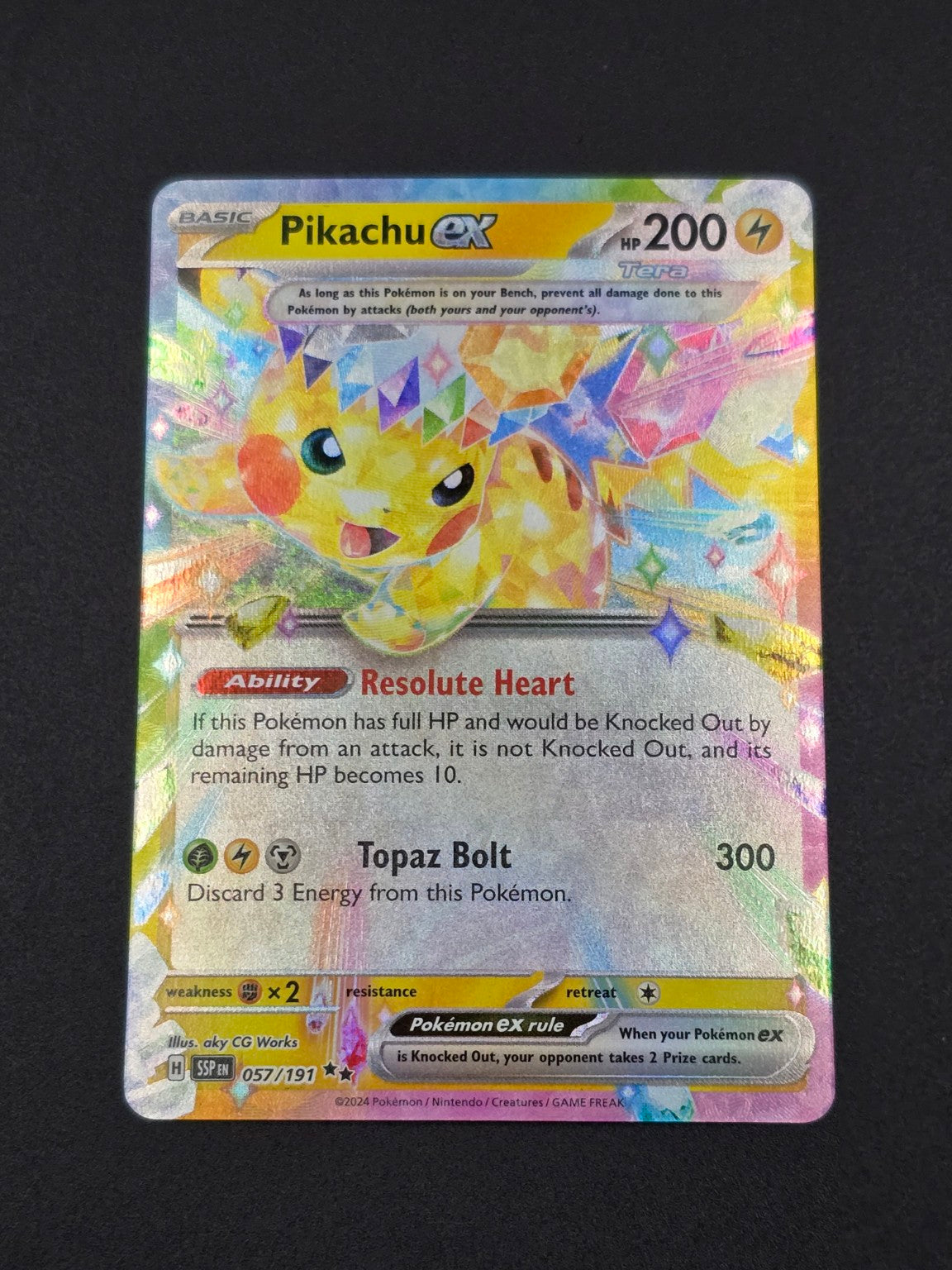 Pikachu ex #057/191 Surging Sparks — FRONT