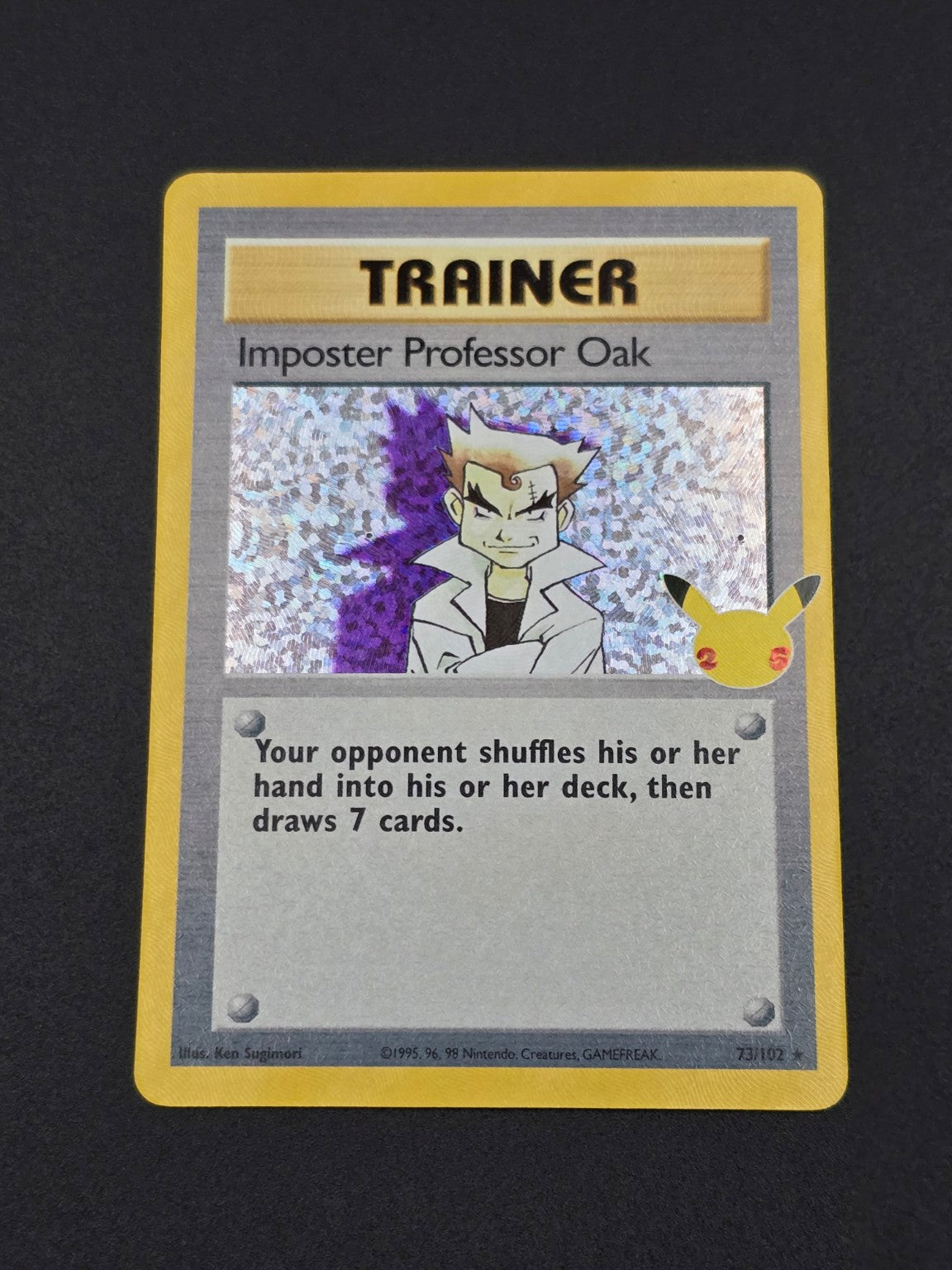 Imposter Professor Oak #73/102 Celebrations 25th — FRONT