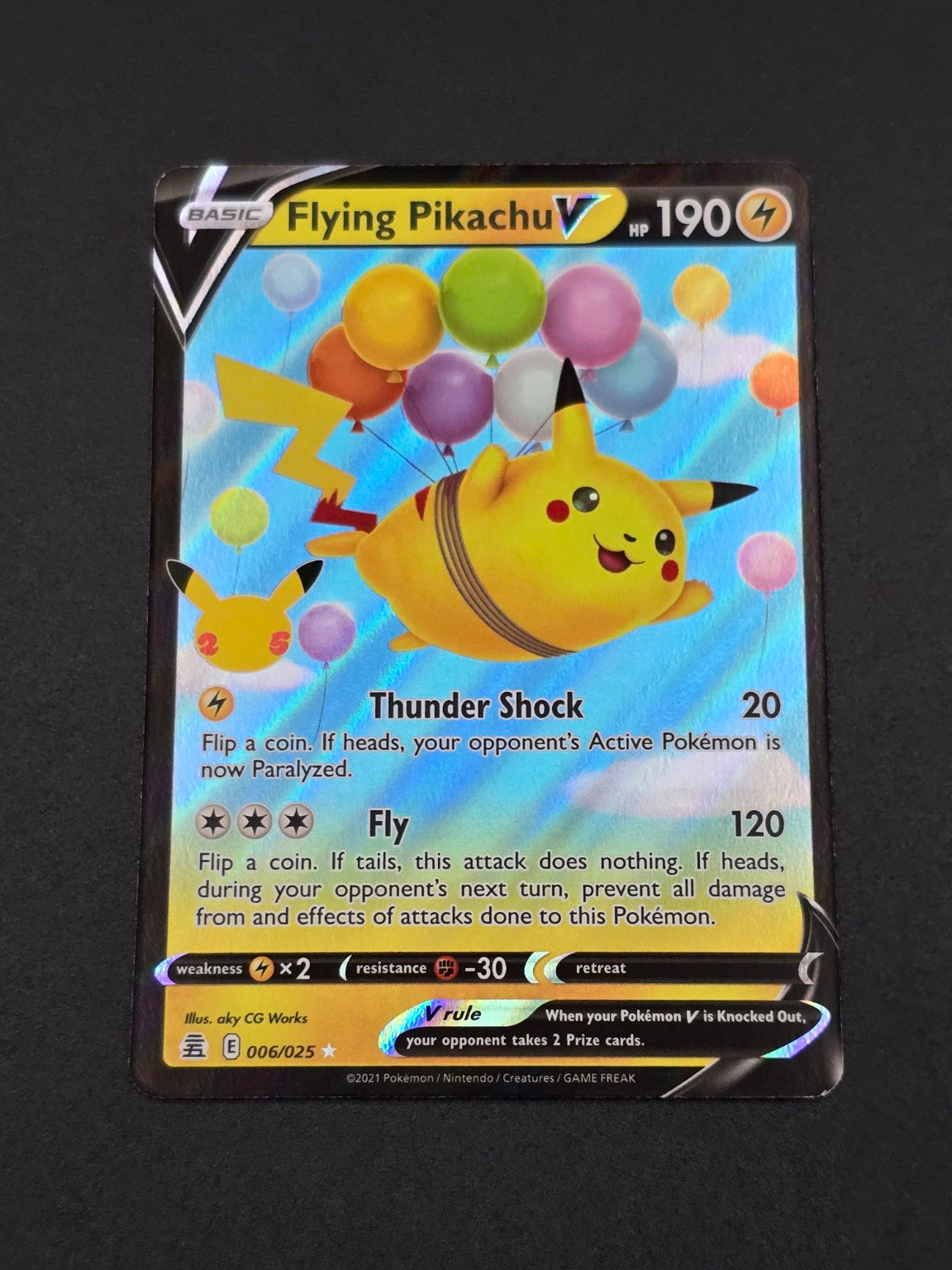 Flying Pikachu V #006/025 Celebrations 25th — FRONT