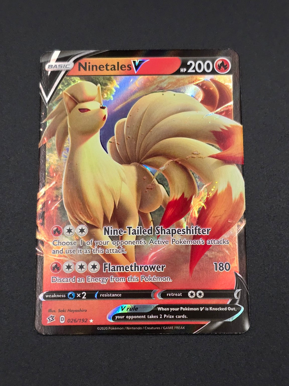 Ninetales V #026/192 Rebel Clash — FRONT