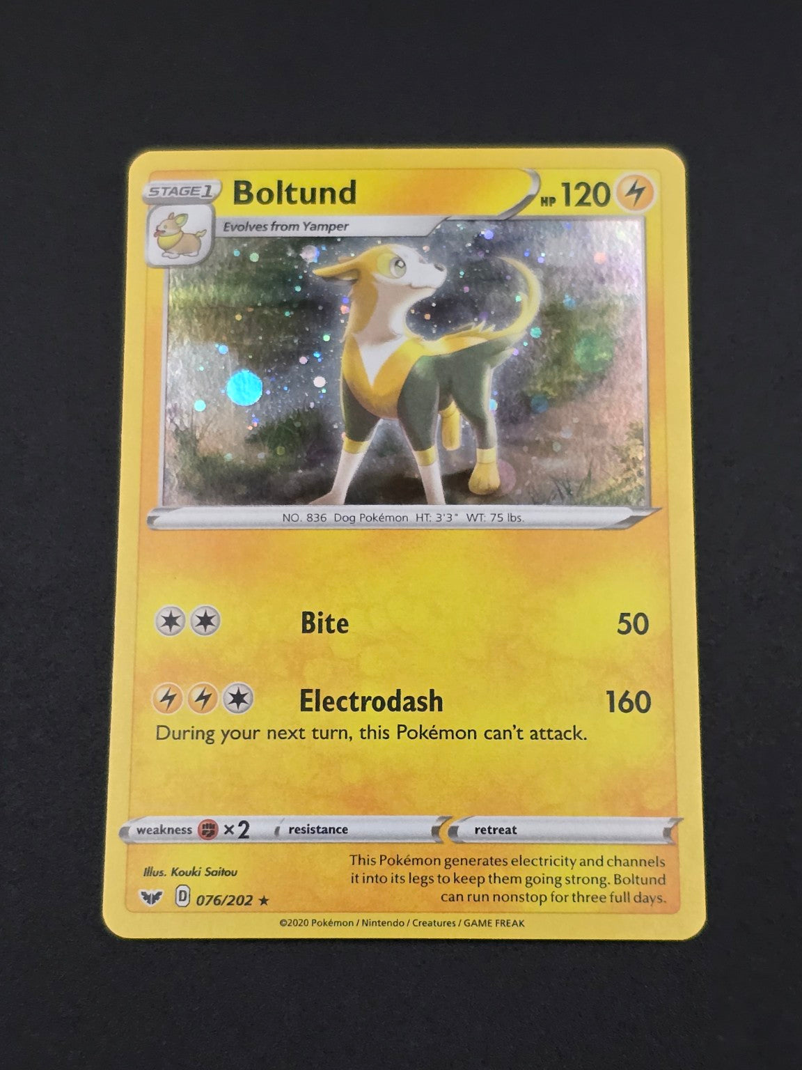 Boltund #076/202 Sword & Shield — FRONT
