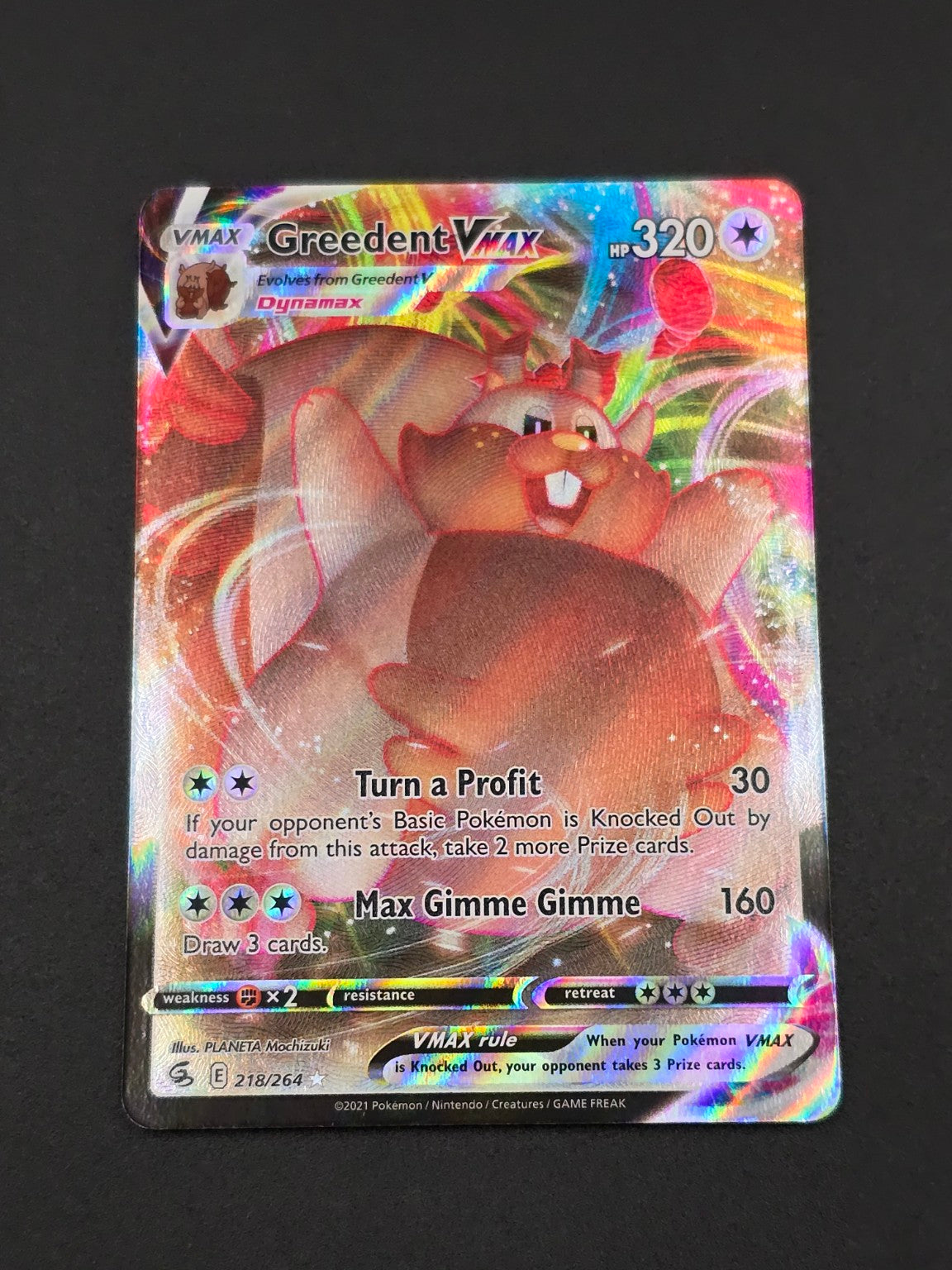 Greedent VMAX #218/264 Fusion Strike — FRONT
