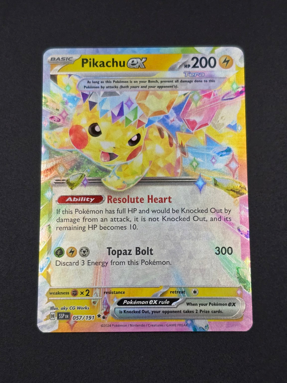 Pikachu ex #057/191 Surging Sparks — FRONT