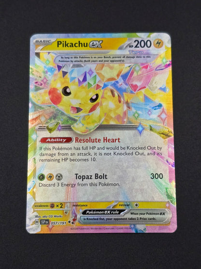 Pikachu ex #057/191 Surging Sparks — FRONT