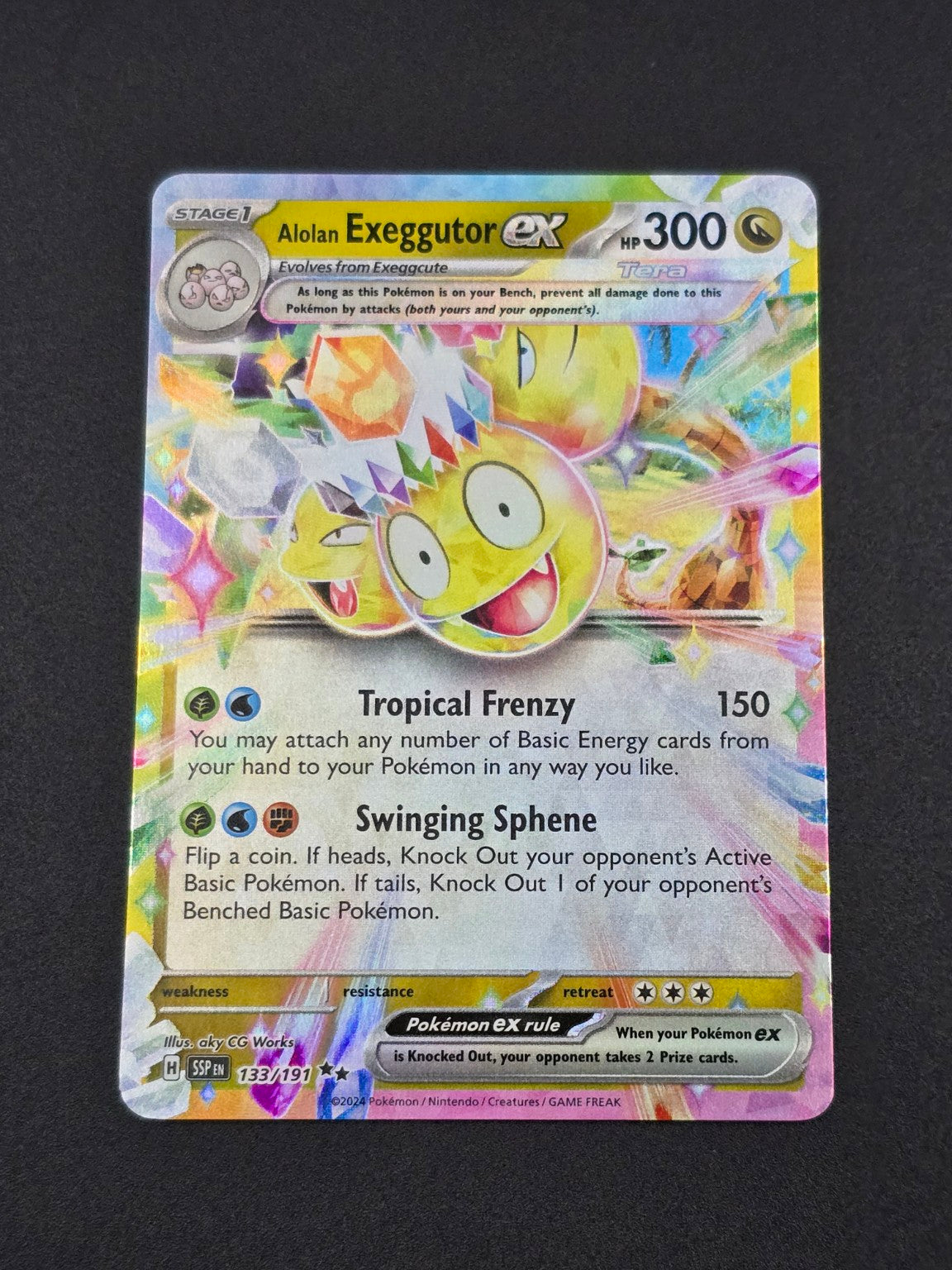 Alolan Exeggutor ex #133/191 Surging Sparks — FRONT