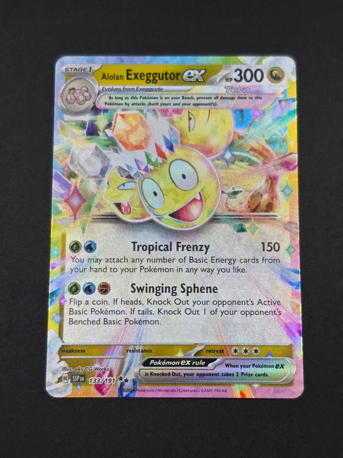 Alolan Exeggutor ex #133/191 Surging Sparks — FRONT