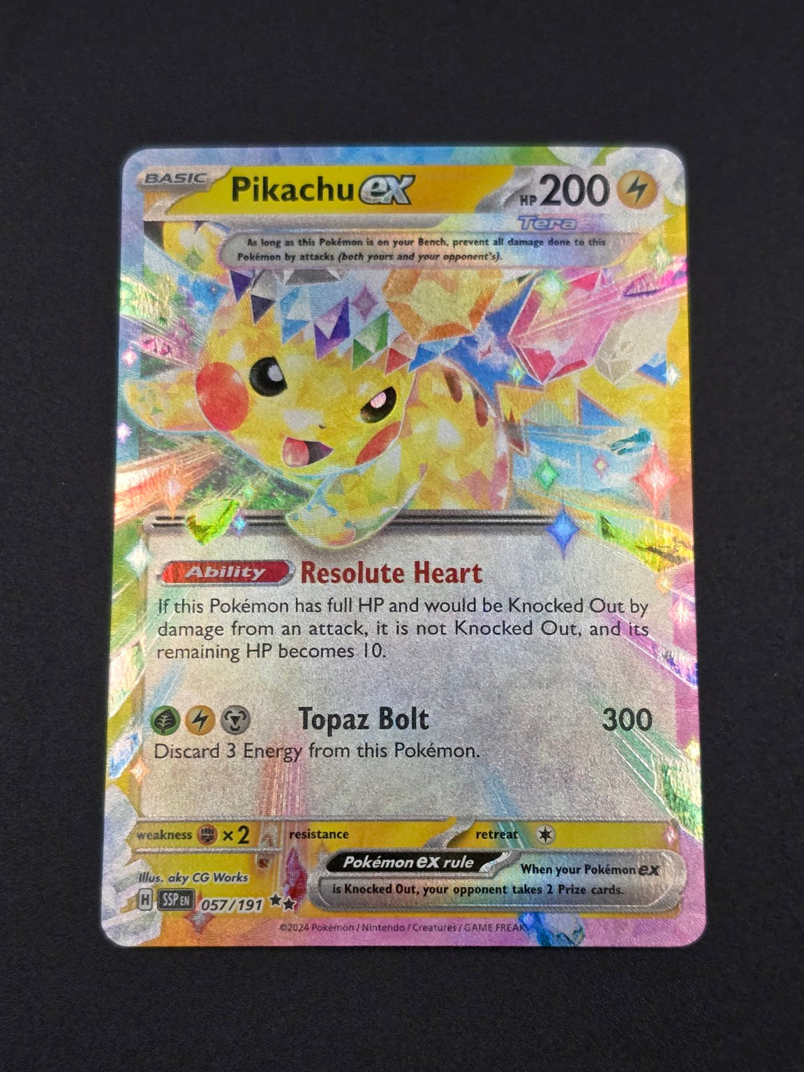 Pikachu ex #057/191 Surging Sparks — FRONT