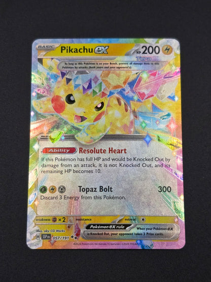 Pikachu ex #057/191 Surging Sparks — FRONT