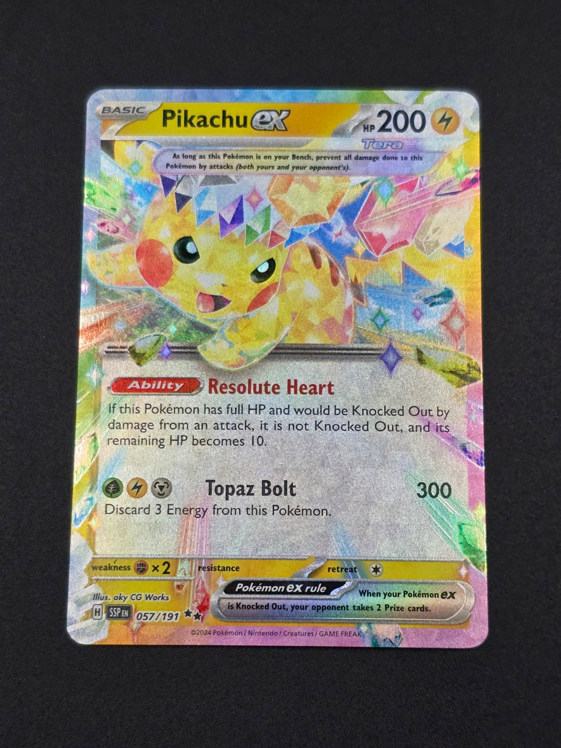 Pikachu ex #057/191 Surging Sparks — FRONT