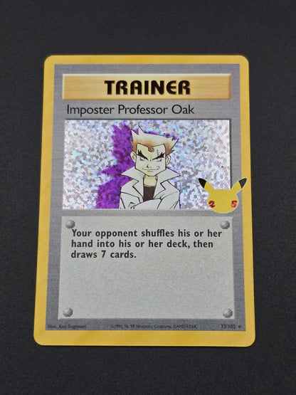 Imposter Professor Oak #73/102 Celebrations 25th — FRONT