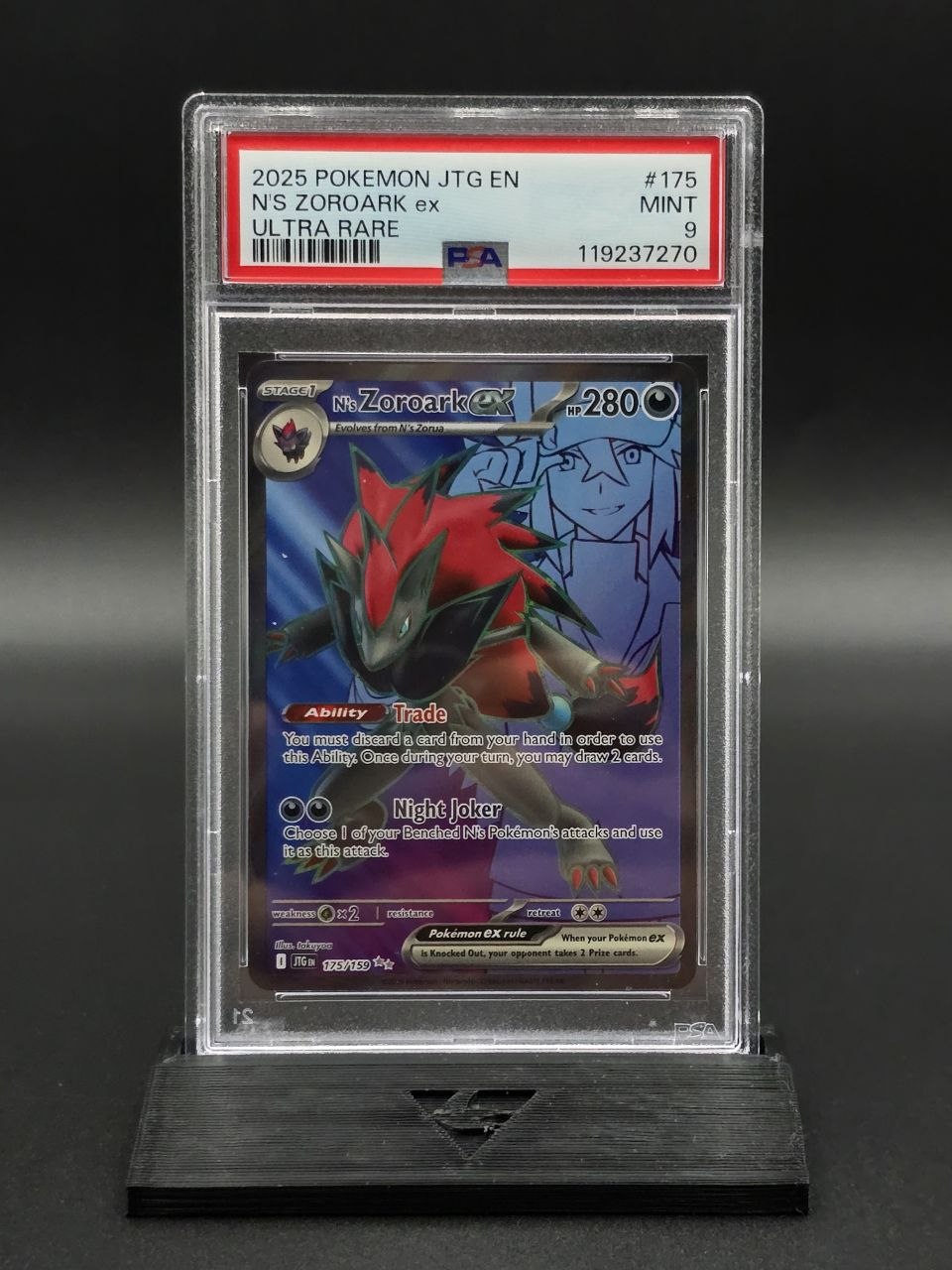 N's Zoroark Ex #175 Journey Together PSA 9 / 🇬🇧