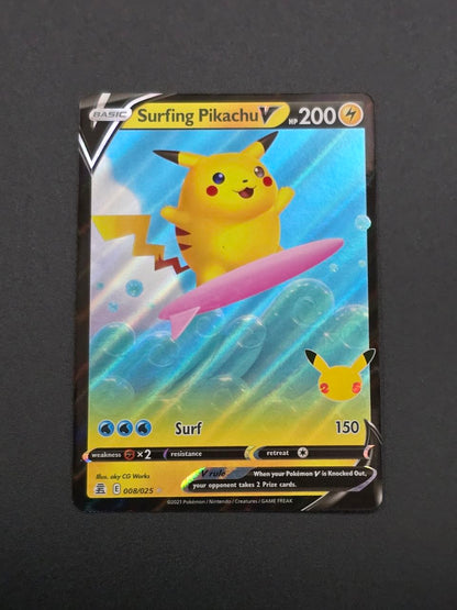 Surfing Pikachu V #8 Celebrations 25th NM / 🇬🇧