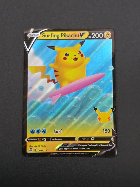 Surfing Pikachu V #8 Celebrations 25th NM / 🇬🇧