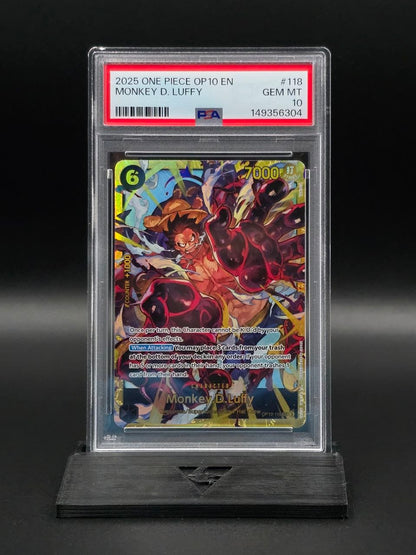 One Piece Monkey D. Luffy OP10-118 SEC Alt Art PSA 10 / 🇬🇧