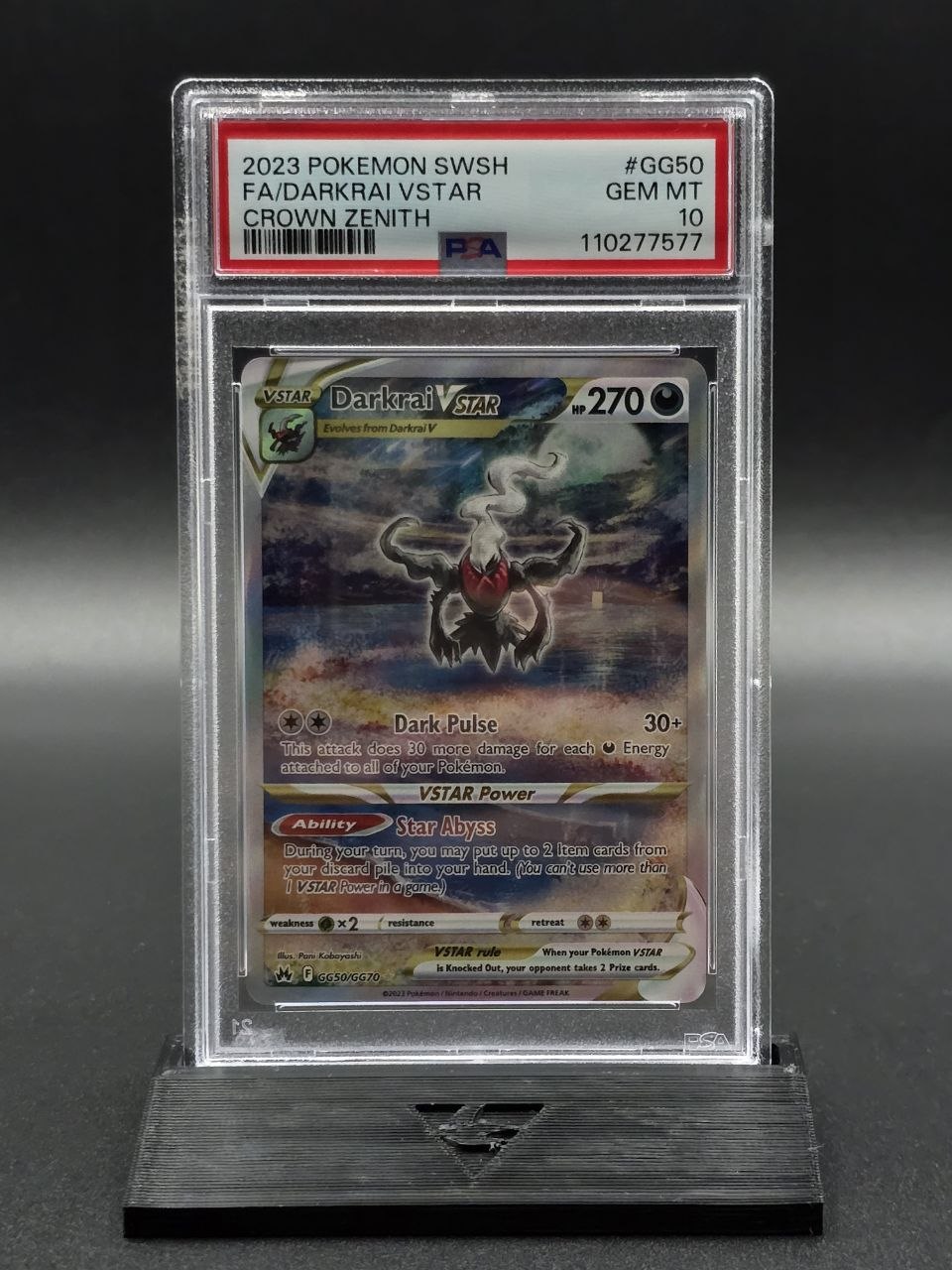 Darkrai VStar #GG50 Crown Zenith PSA 10 / 🇬🇧