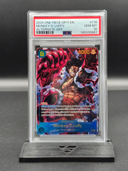 One Piece Monkey D. Luffy OP11-118 SEC Alt Art PSA 10 / 🇬🇧 - FRONT