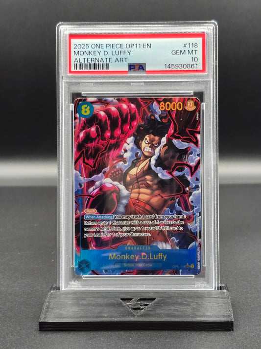 One Piece Monkey D. Luffy OP11-118 SEC Alt Art PSA 10 / 🇬🇧 - FRONT