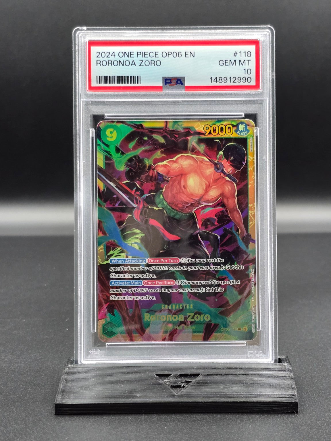 One Piece Roronoa Zoro OP06-118 SEC PSA 10 / 🇬🇧 - FRONT