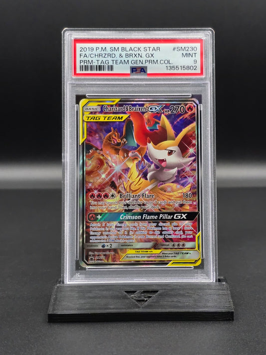 Charizard & Braixen GX #SM230 Sun & Moon Promo PSA 9 / 🇬🇧 - FRONT