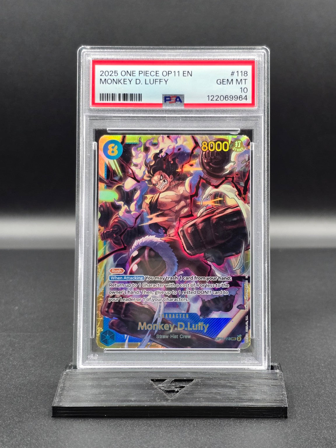 One Piece Monkey D. Luffy OP11-118 SEC PSA 10 / 🇬🇧 - FRONT