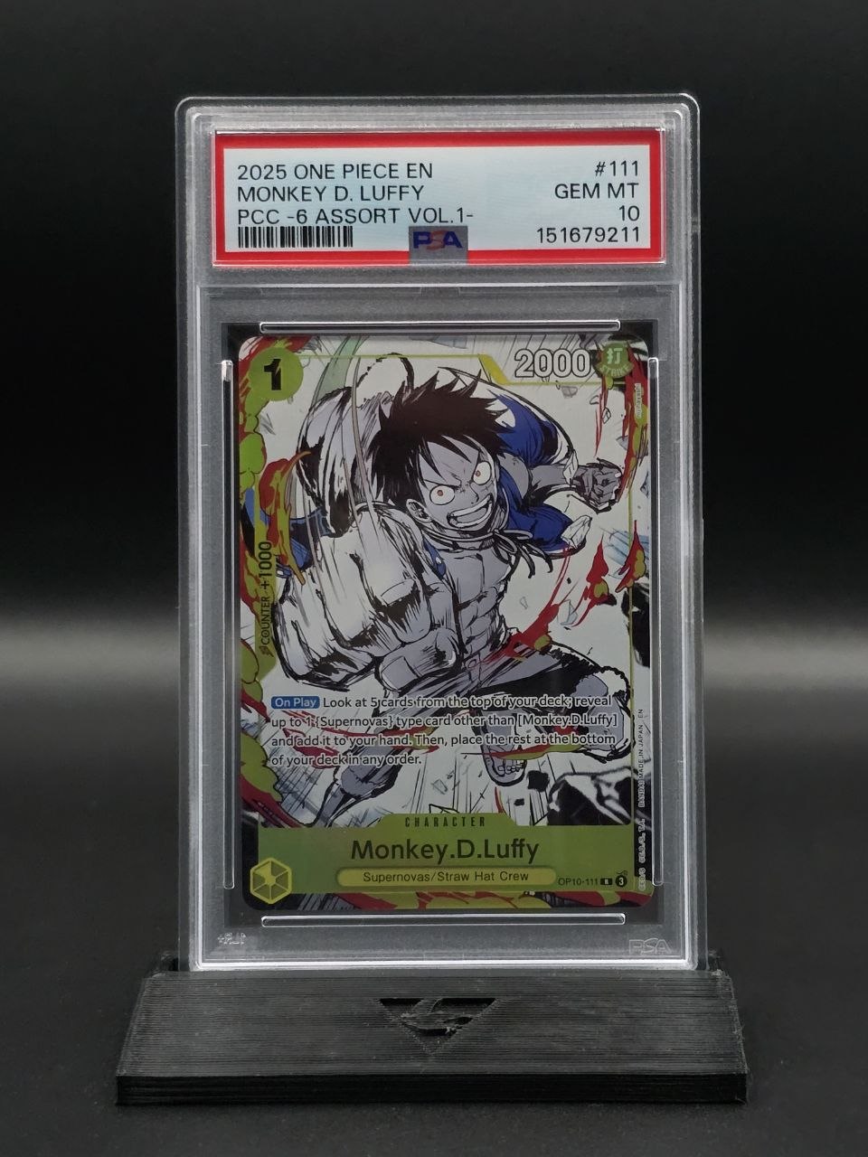 One Piece Monkey D. Luffy OP10-111 PCC Vol.1 PSA 10 / 🇬🇧