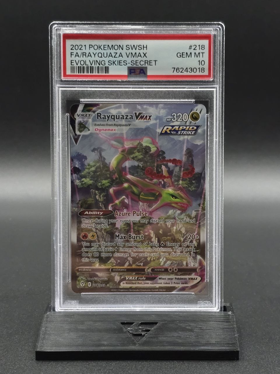 Rayquaza VMAX #218 Evolving Skies PSA 10 / 🇬🇧