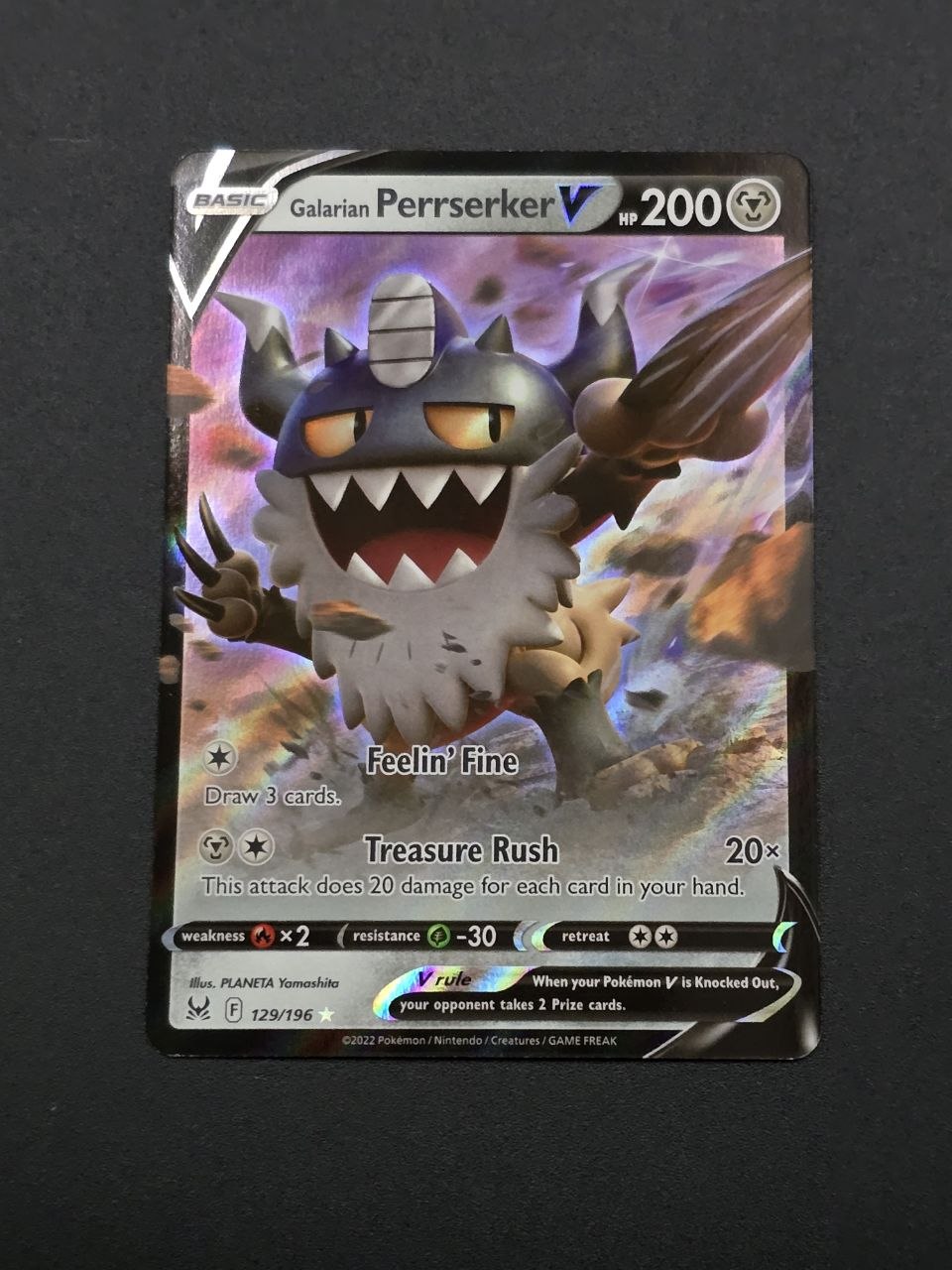 Galarian Perrserker V #129 Lost Origin NM / 🇬🇧