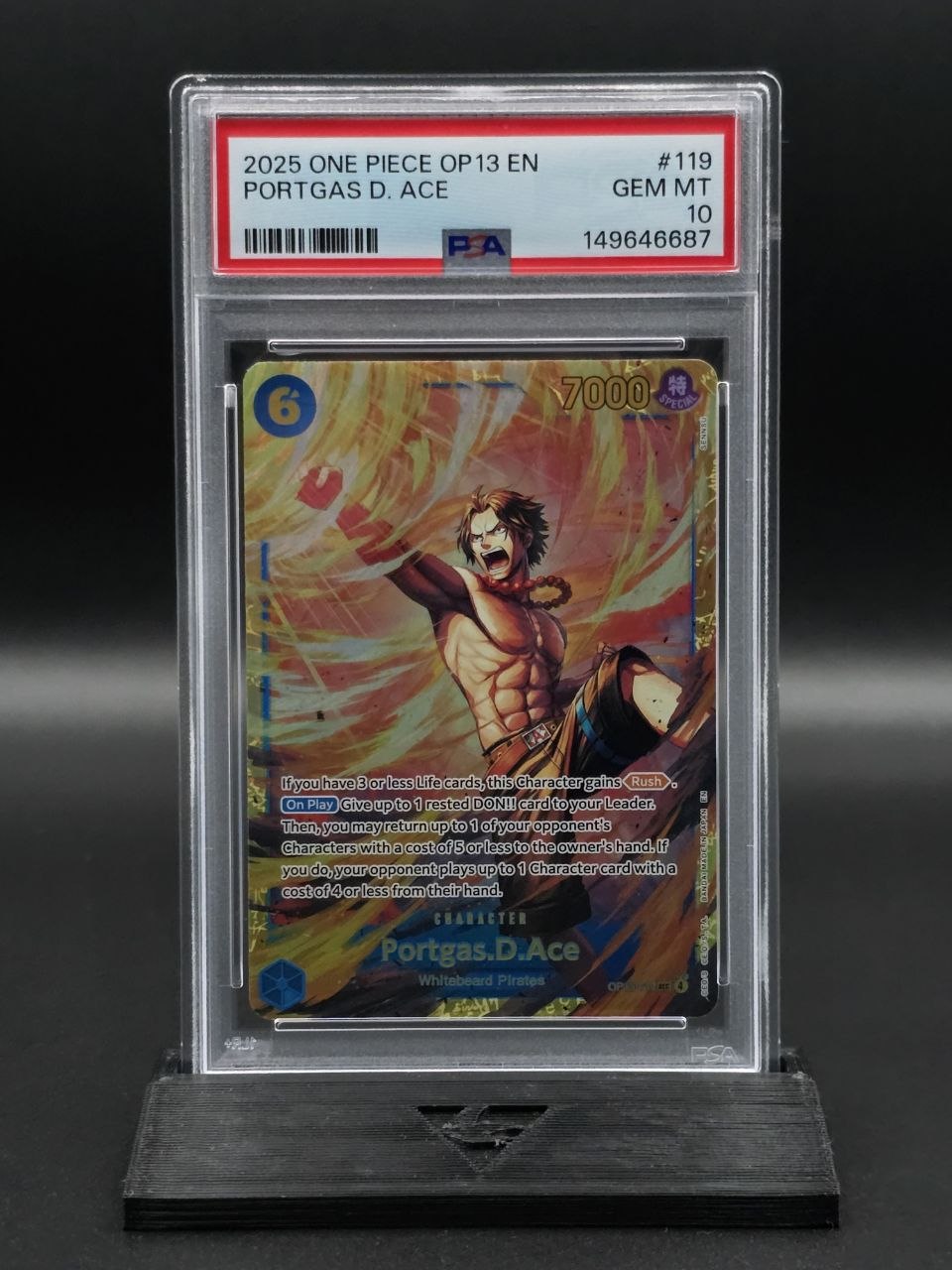 One Piece Portgas D. Ace OP13-119 Alt Art PSA 10 / 🇬🇧