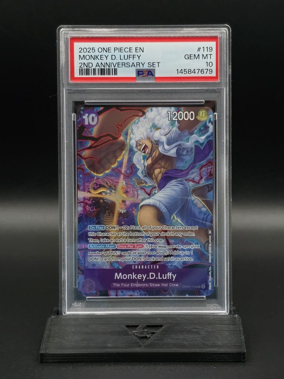 One Piece Monkey D. Luffy OP05-119 2nd Anniversary PSA 10 / 🇬🇧
