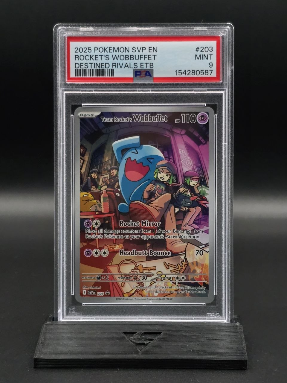 Team Rocket's Wobbuffet #203 Promo PSA 9 / 🇬🇧