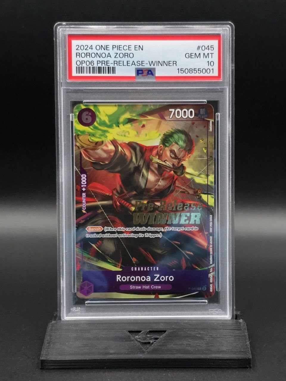 One Piece Roronoa Zoro P-045 Pre-Release Winner PSA 10 / 🇬🇧