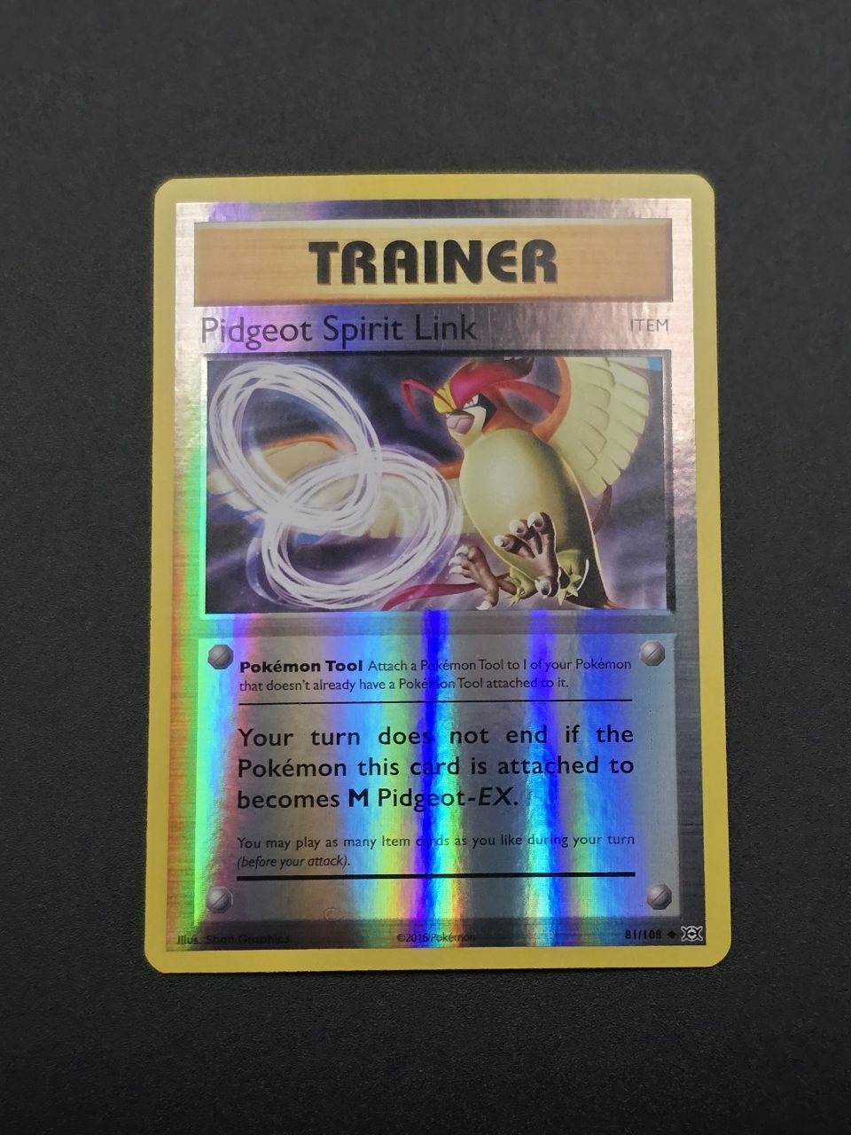 Pidgeot Spirit Link [Reverse Holo] #81 XY Evolutions NM / 🇬🇧