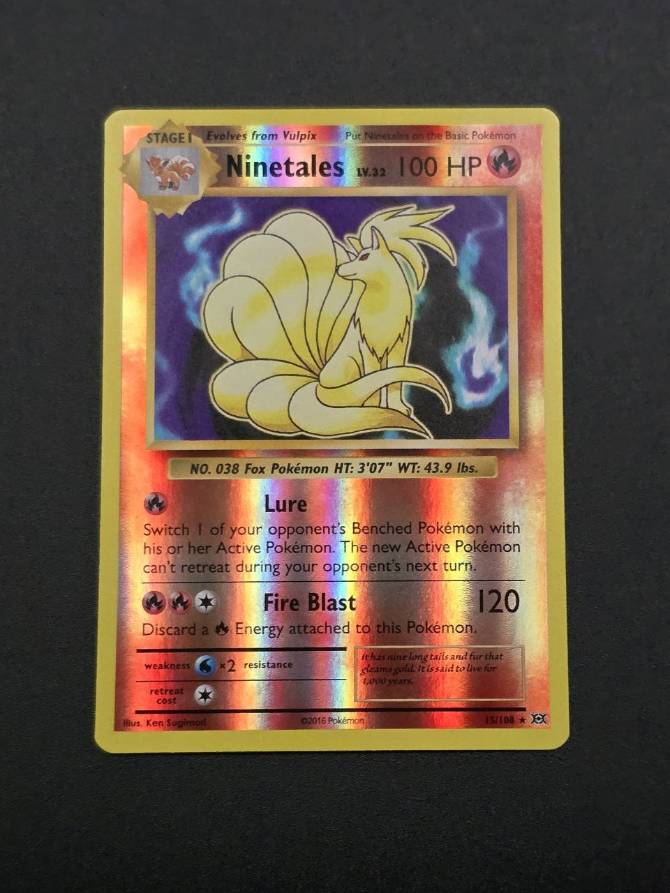 Ninetales [Reverse Holo] #15 XY Evolutions NM / 🇬🇧