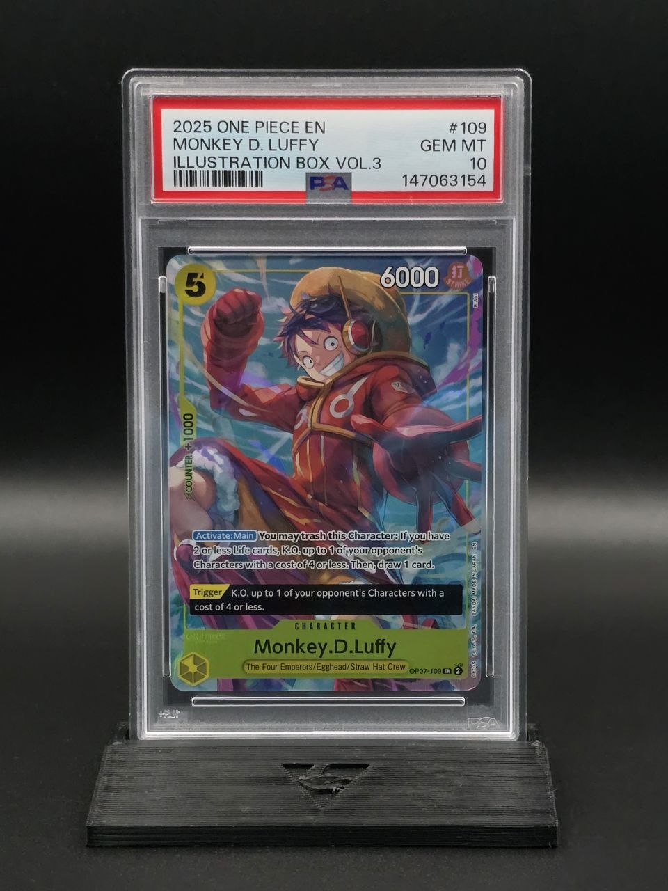 One Piece Monkey D. Luffy OP07-109 Illustration Box Vol.3 PSA 10 / 🇬🇧