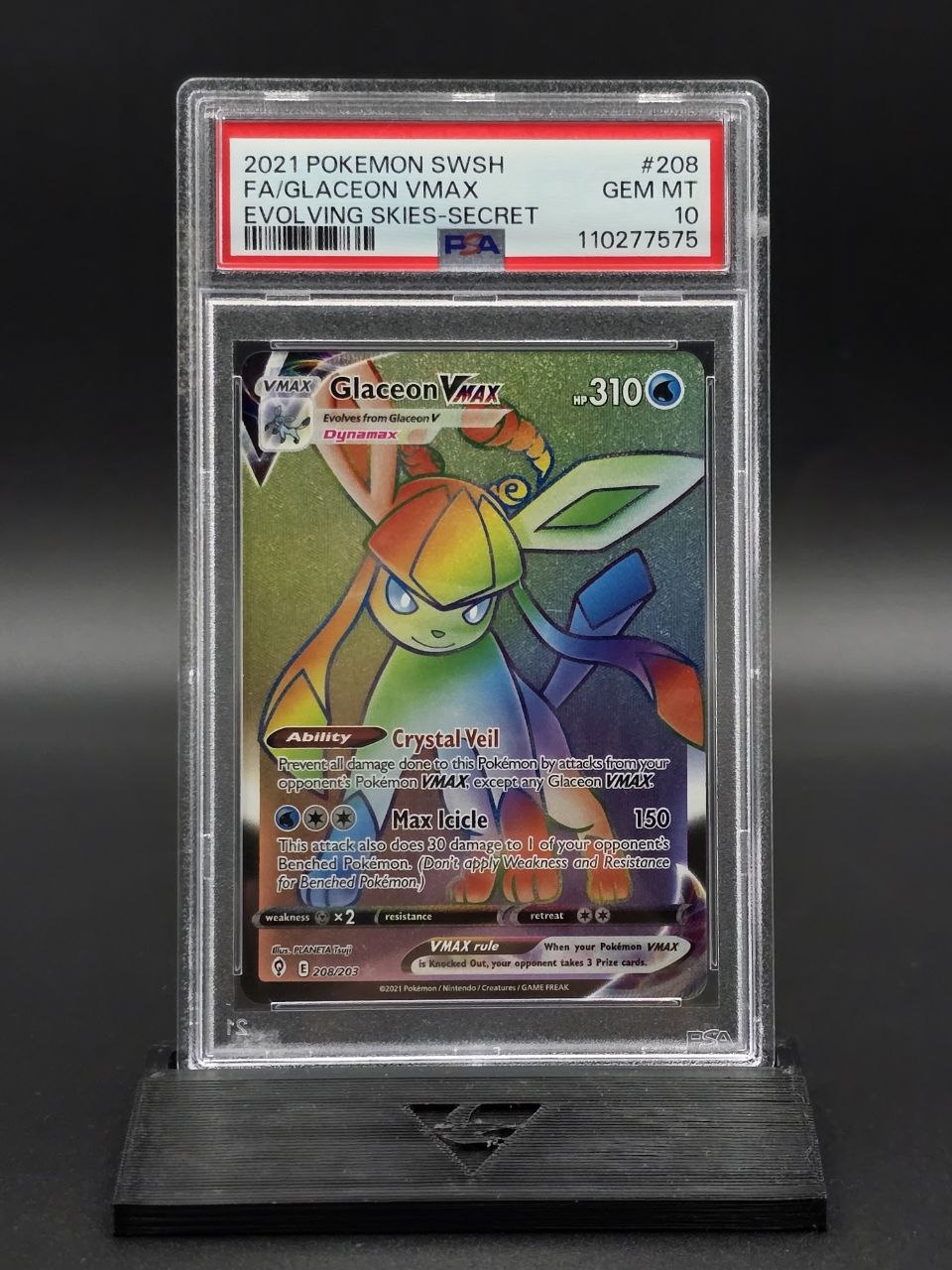 Glaceon VMAX #208 Evolving Skies PSA 10 / 🇬🇧