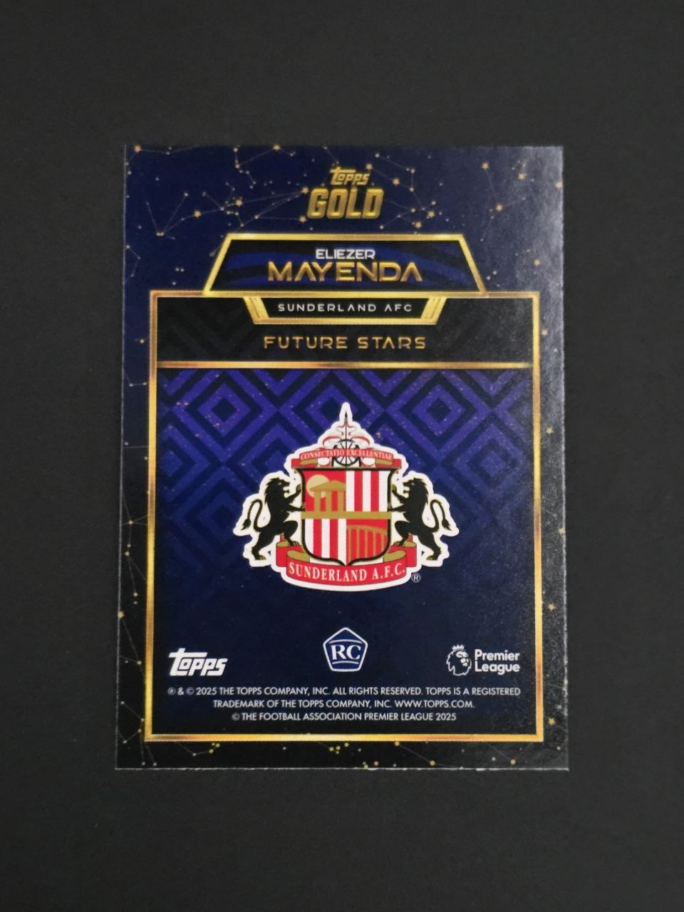 Topps 2025-26 Premier League Eliezer Mayenda Future Stars Gold RC / 🇬🇧