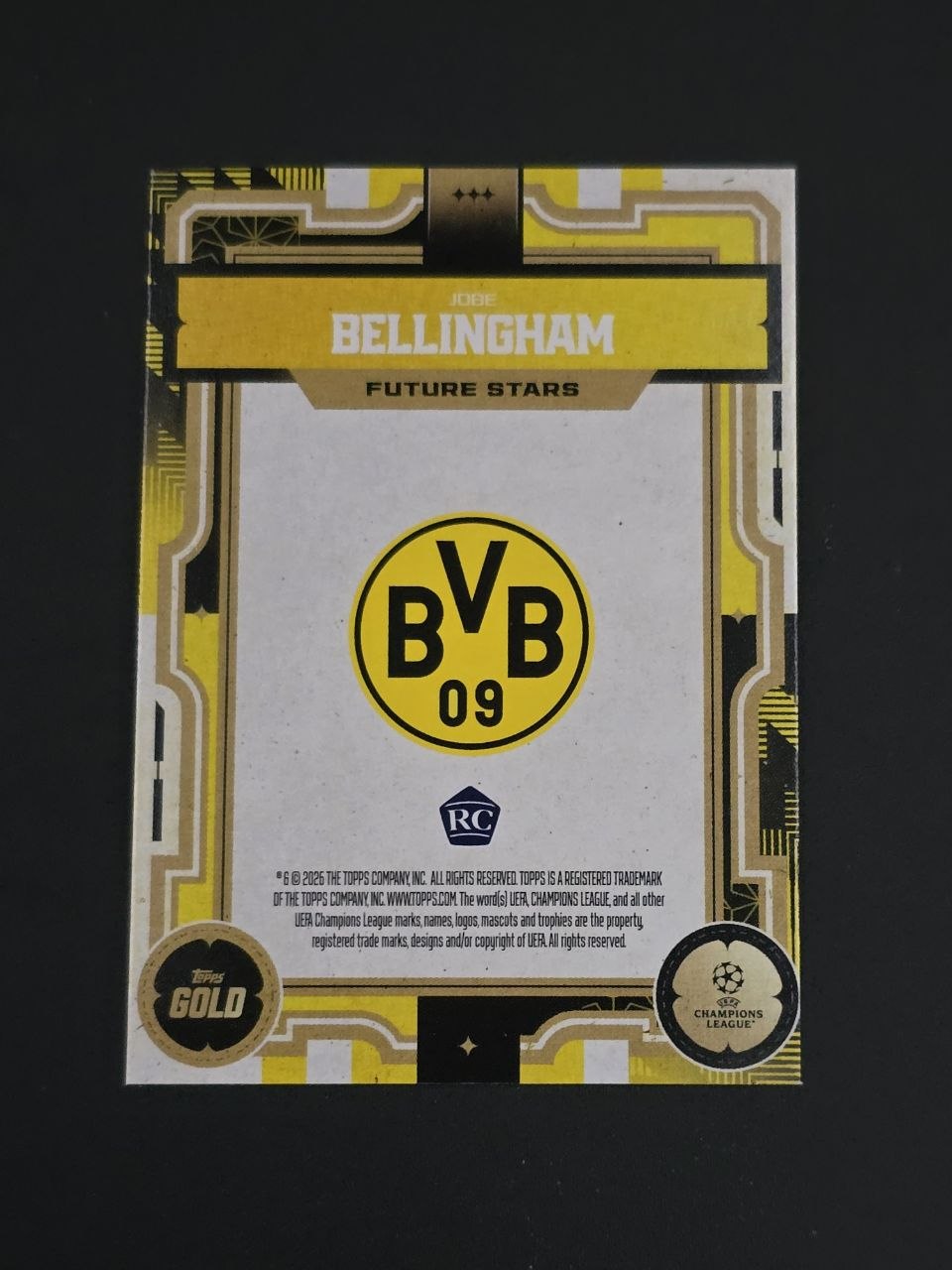 Topps 2025-26 UEFA Club Competitions Jobe Bellingham Future Stars RC / 🇬🇧