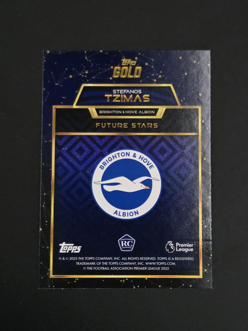 Topps 2025-26 Premier League Stefanos Tzimas Future Stars Gold RC / 🇬🇧