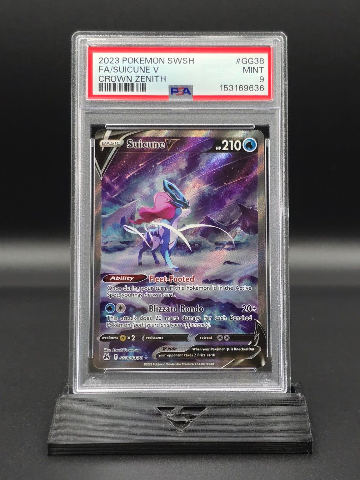 Suicune V #GG38 Crown Zenith PSA 9 / 🇬🇧
