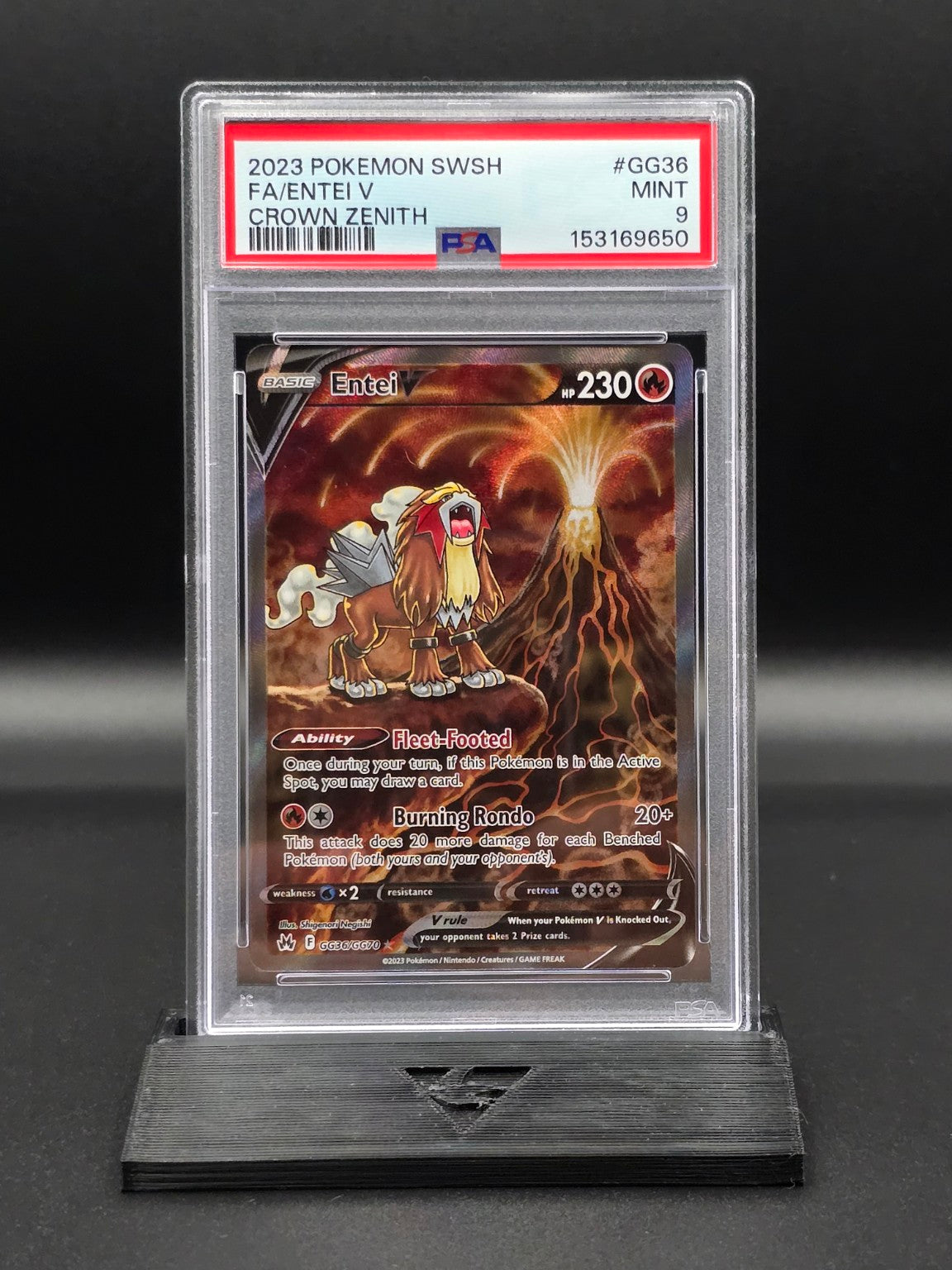 Entei V #GG36 Crown Zenith PSA 9 / 🇬🇧